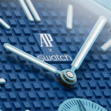 Swatch x AP Royal Pop Blue Dial Blue Leather Strap Watch for Men - Lan Ba