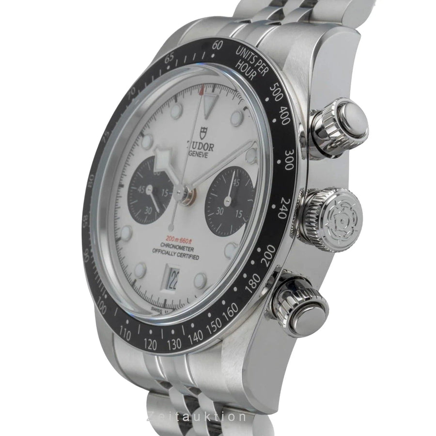 Tudor Black Bay Chrono Silver Dial Silver Steel Strap Watch for Men - M79360N-0014