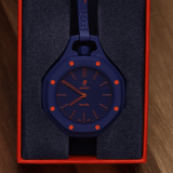 Swatch x AP Royal Pop Blue Dial Blue Leather Strap Watch for Men - Orenji Hachi