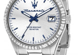 Maserati Competizione Silver Dial Silver Steel Strap Watch for Men - R8853100045