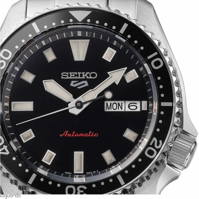 Seiko 5 Sports SKX Automatic Black Dial Silver Steel Strap Watch for Men - SRPL85K1