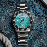 Citizen Mechanical Automatic Turquoise Dial Silver Steel Strap Watch for Men - NJ0170-83X