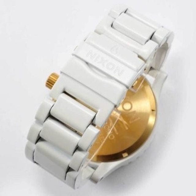 Nixon 51-30 Chronograph White Dial White Steel Strap Watch for Men - A083-1035