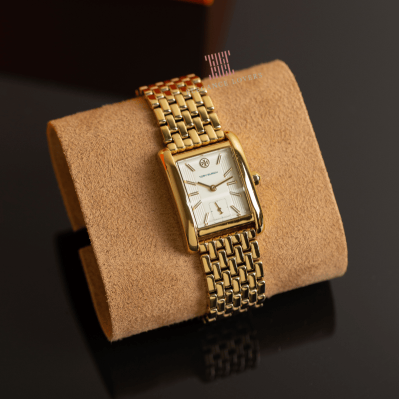 Tory Burch Eleanor White Dial Gold Steel Strap Watch for Women - TBW1060