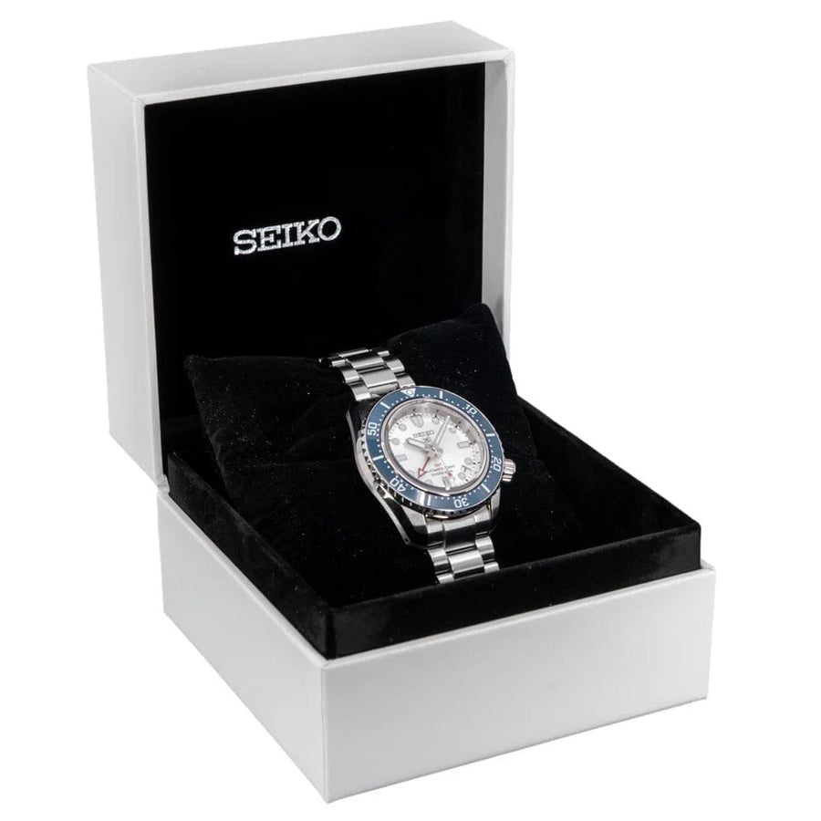 Seiko Prospex 1968 Heritage Diver's GMT 60th Anniversary White Dial Silver Steel Strap Watch for Men - SPB519J1