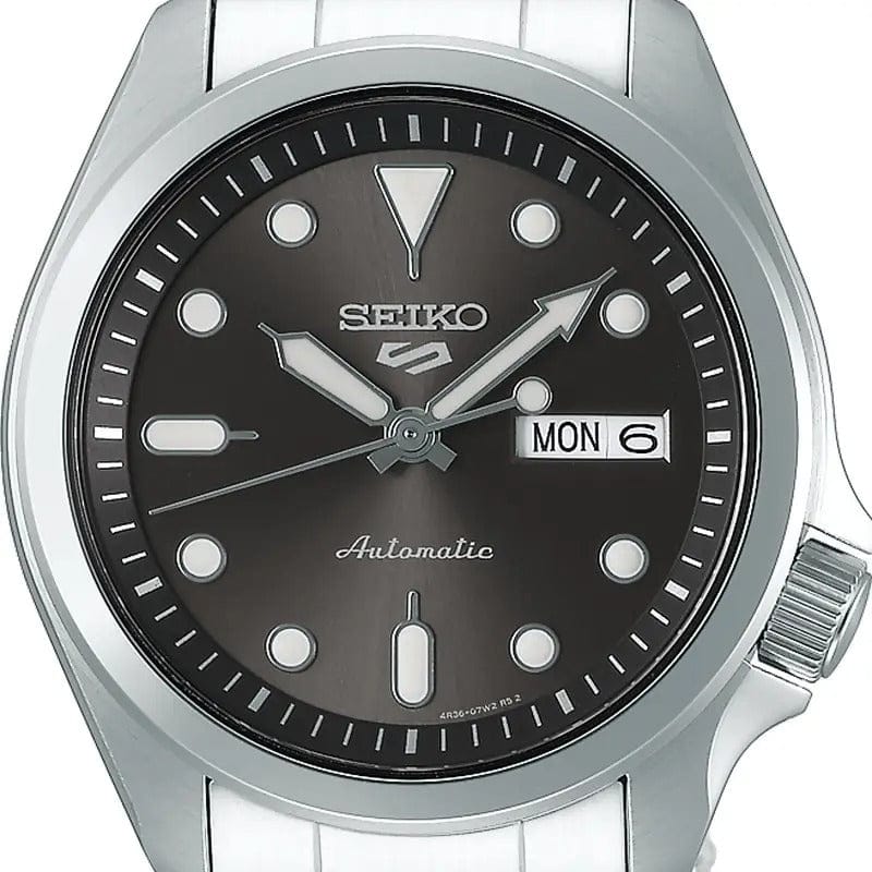 Seiko 5 Sports Automatic Grey Dial Silver Steel Strap Watch for Men - SRPE51K1