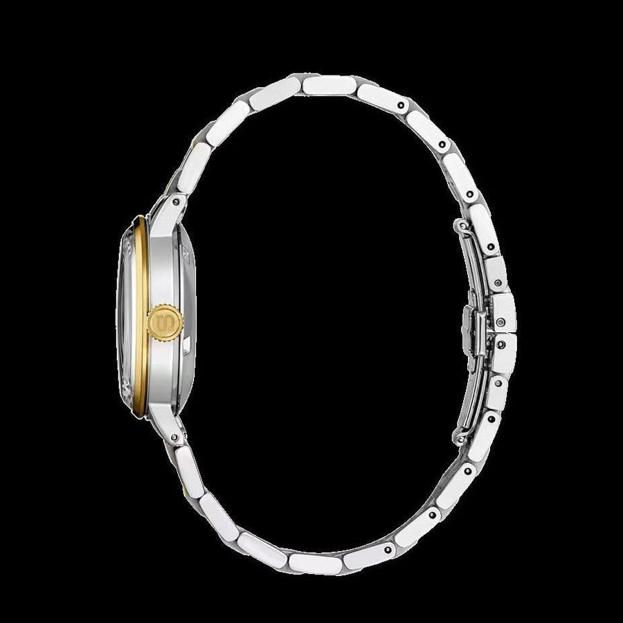 Seiko Presage Cocktail Time Automatic Diamonds White Dial Two Tone Steel Strap Watch for Women - SRE010J1