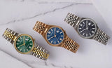 Citizen Tsuyosa 60 Automatic Blue Dial Rose Gold Steel Strap Watch for Men - NK0023-57L