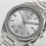 Tissot PRC 100 Solar Quartz Silver Dial Silver Steel Strap Watch for Men - T151.422.11.031.00