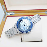 Citizen Mechanical Automatic Blue Dial Silver Steel Strap Watch for Men - NJ0178-81M