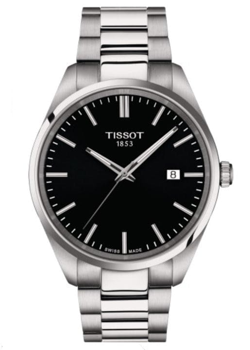 Tissot PR 100 Black Dial Silver Steel Strap Watch for Men - T150.410.11.051.00