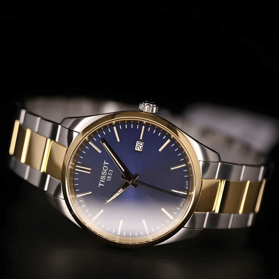 Tissot PR 100 Blue Dial Two Tone Steel Strap Watch for Men - T150.410.22.041.00