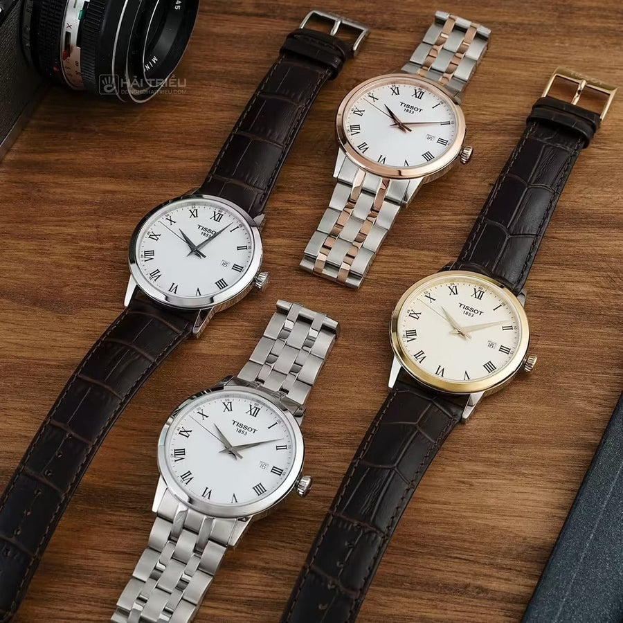 Tissot T Classic Dream Quartz White Dial Brown Leather Strap Watch for Men - T129.410.16.013.00