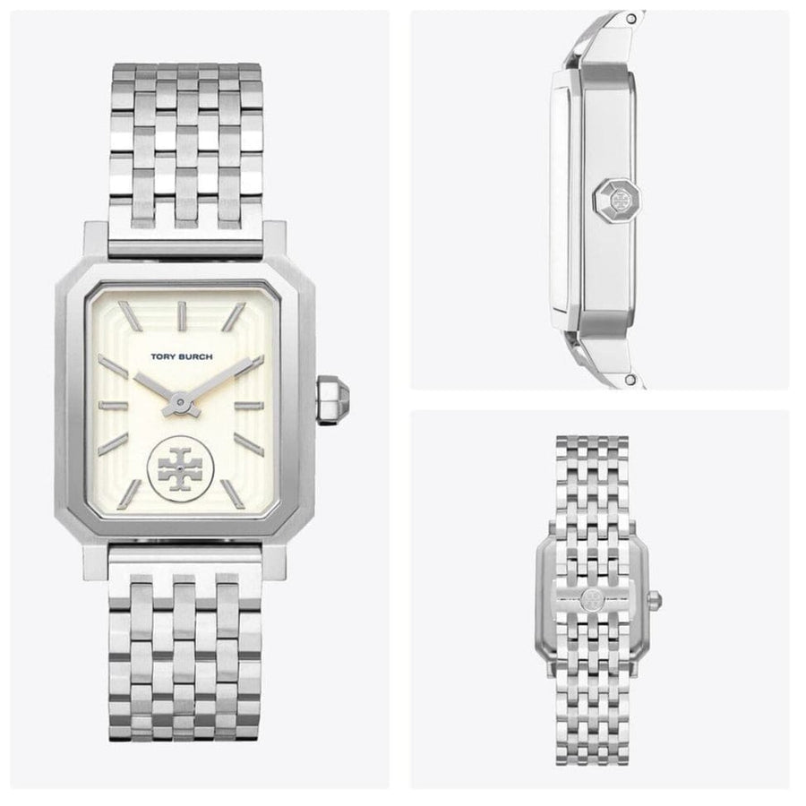 Tory Burch Robinson White Dial Silver Steel Strap Watch for Women - TBW1510
