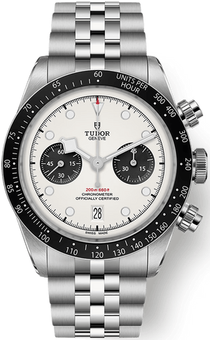 Tudor Black Bay Chrono Silver Dial Silver Steel Strap Watch for Men - M79360N-0014