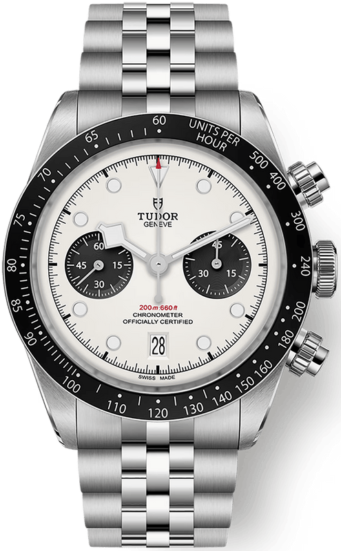 Tudor Black Bay Chrono Silver Dial Silver Steel Strap Watch for Men - M79360N-0014