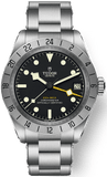 Tudor Black Bay Pro Black Dial Silver Steel Strap Watch for Men - M79470-0001