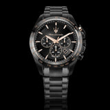 Maserati Traguardo Limited Edition Chronograph Black Dial Black Steel Strap Watch for Men - R8873612051