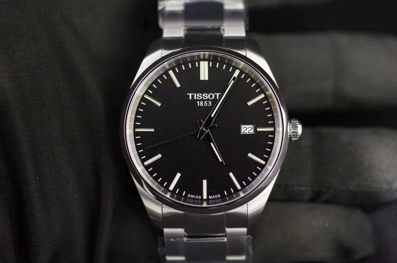 Tissot PR 100 Black Dial Silver Steel Strap Watch for Men - T150.410.11.051.00