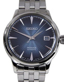 Seiko Presage Cocktail Time Automatic Blue Dial Silver Steel Strap Watch for Men - SRPB41J1