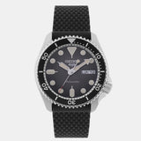Seiko 5 Sports SKX Automatic Black Dial Black Silicone Strap Watch for Men - SRPD73K2