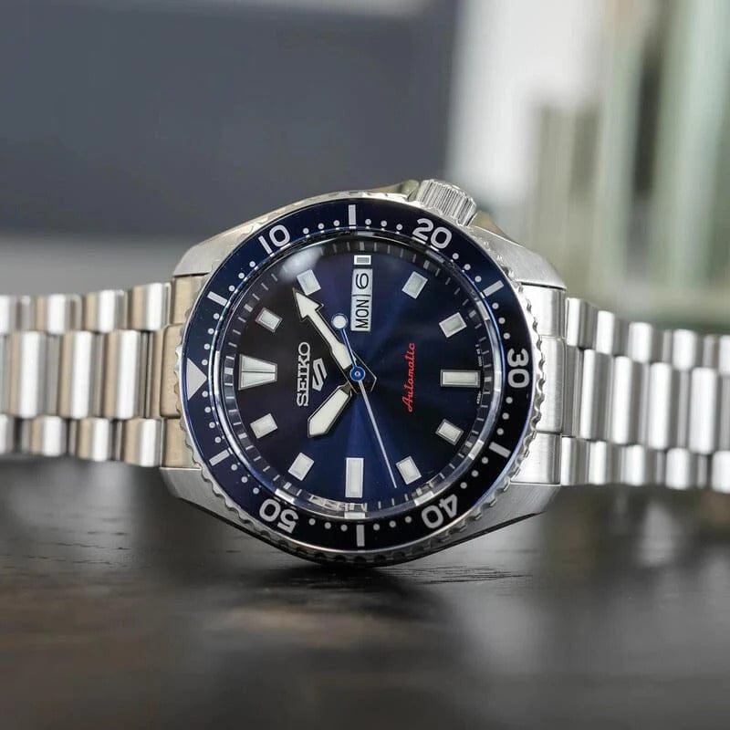 Seiko 5 Sports SKX Automatic Blue Dial Silver Steel Strap Watch for Men - SRPL83K1