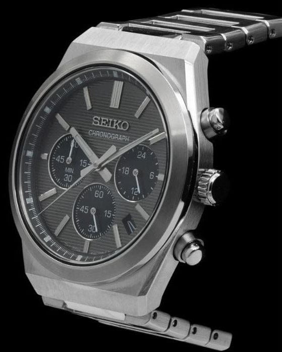 Seiko Conceptual Chronograph Grey Dial Silver Steel Strap Watch for Men - SSB455P1