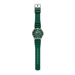 Citizen Mechanical Automatic Green Dial Green Rubber Strap Watch for Men - NJ0129-10X