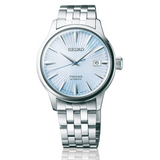 Seiko Presage Cocktail Time Automatic Ice Blue Dial Silver Steel Strap Watch for Men - SRPE19J1