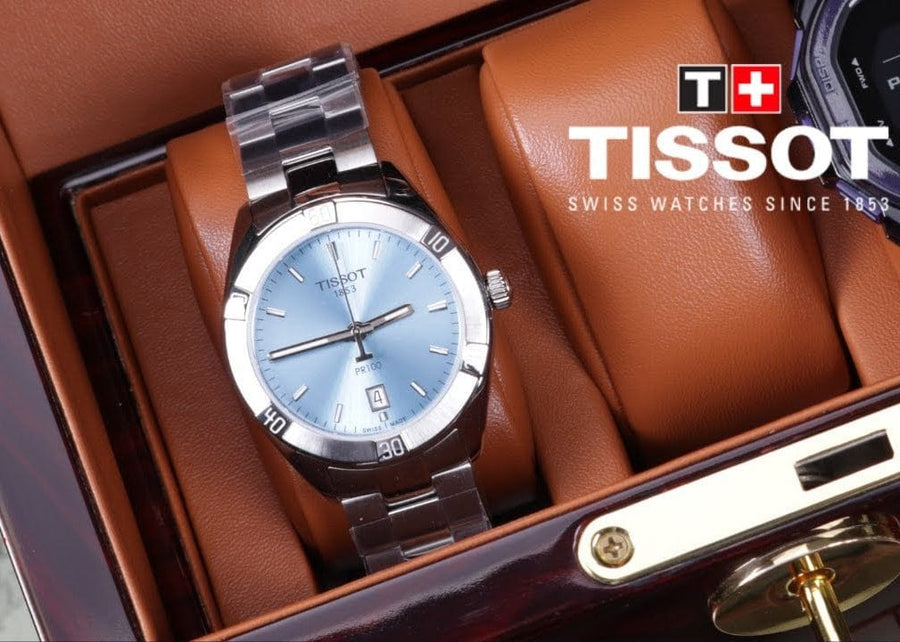 Tissot PR 100 Sport Chic Lady Blue Dial Silver Steel Strap Watch for Women - T101.910.11.351.00