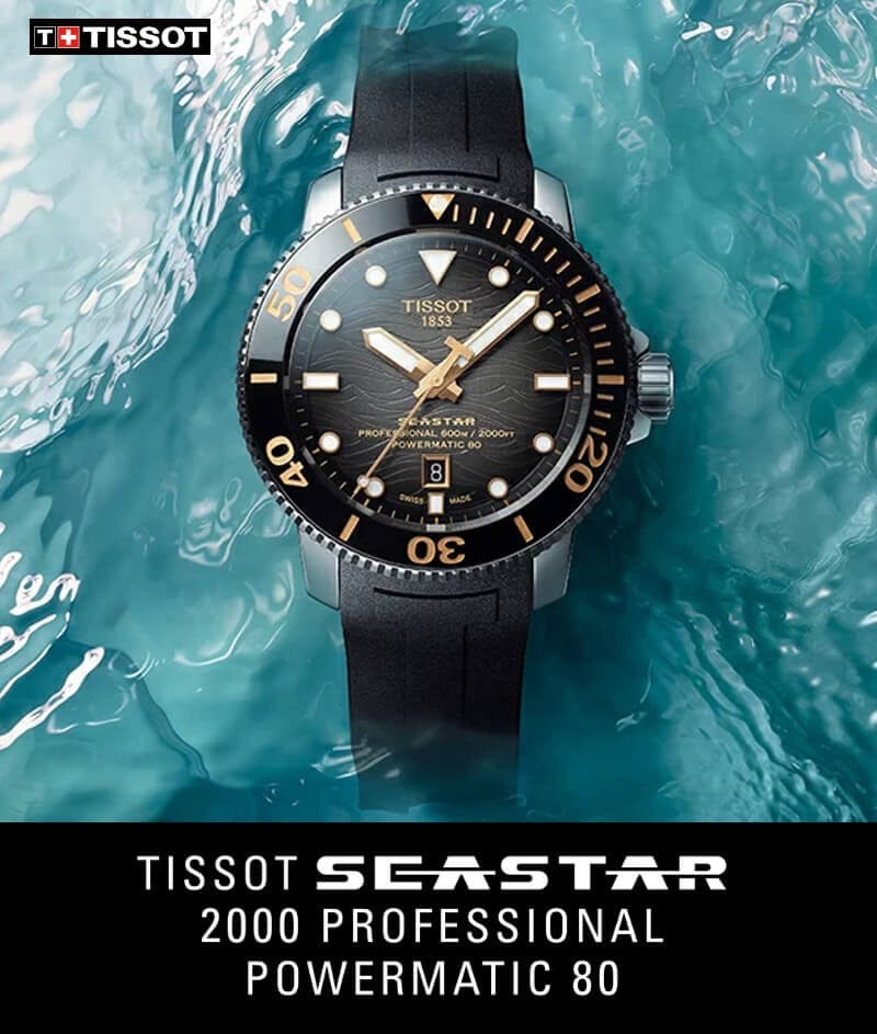 Tissot Seastar 2000 Professional Powermatic 80 Black Dial Black Rubber Strap Watch for Men - T120.607.17.441.01