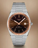 Tissot PRX Powermatic 80 18K Gold Brown Dial Silver Steel Strap Watch for Men - T931.407.41.291.00