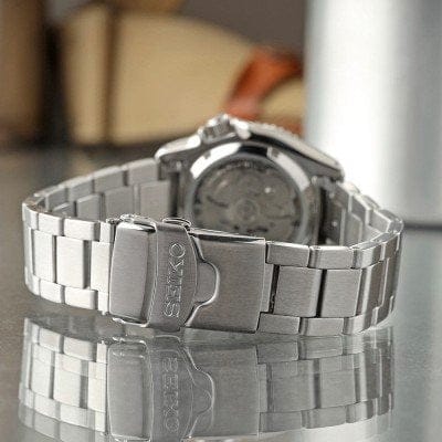 Seiko 5 Sports SKX Street Stonewash Black Dial Silver Steel Strap Watch for Men - SRPL79K1