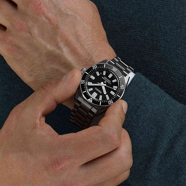 Seiko Prospex 1965 Heritage Divers Automatic Black Dial Silver Steel Strap Watch for Men - SPB453J1
