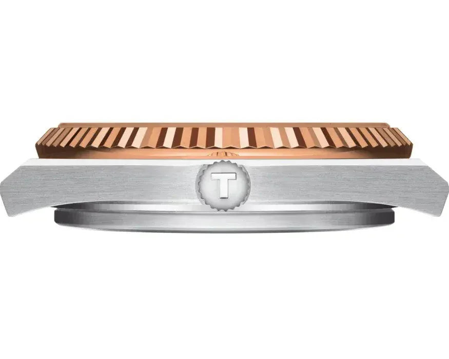 Tissot PRX Powermatic 80 18K Gold Brown Dial Silver Steel Strap Watch for Men - T931.407.41.291.00