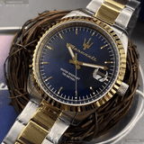 Maserati Competizione Blue Dial Two Tone Steel Strap Watch for Men - R8853100027