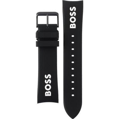 Hugo Boss Strike Chronograph Black Dial Black Rubber Strap Watch for Men - 1514289