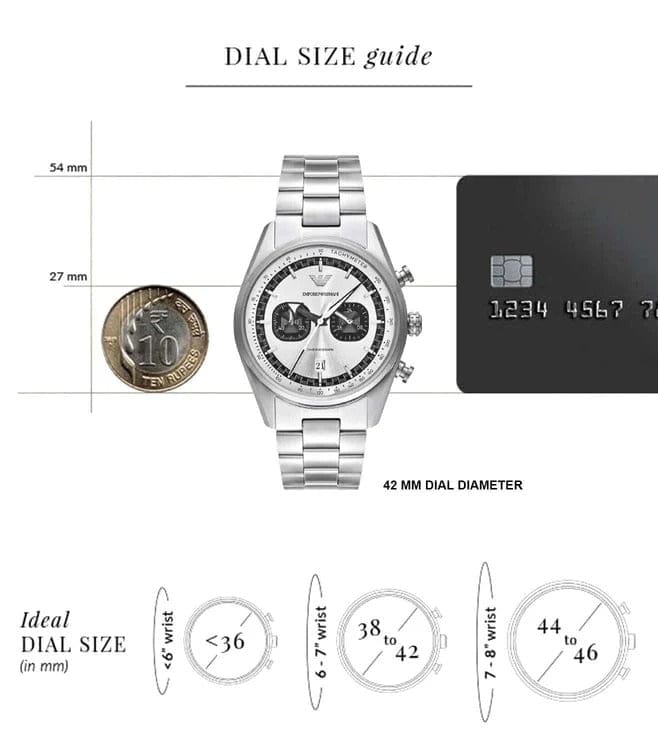 Emporio Armani Racer Chronograph Silver Dial Silver Steel Strap Watch for Men - AR11636