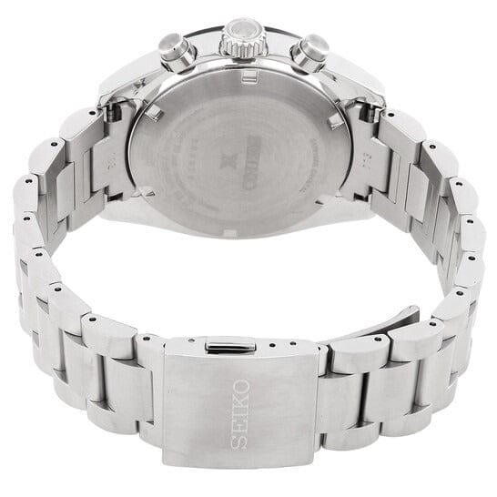 Seiko Prospex Speedtimer Solar Chronograph Gold Dial Silver Steel Strap Watch for Men - SSC817