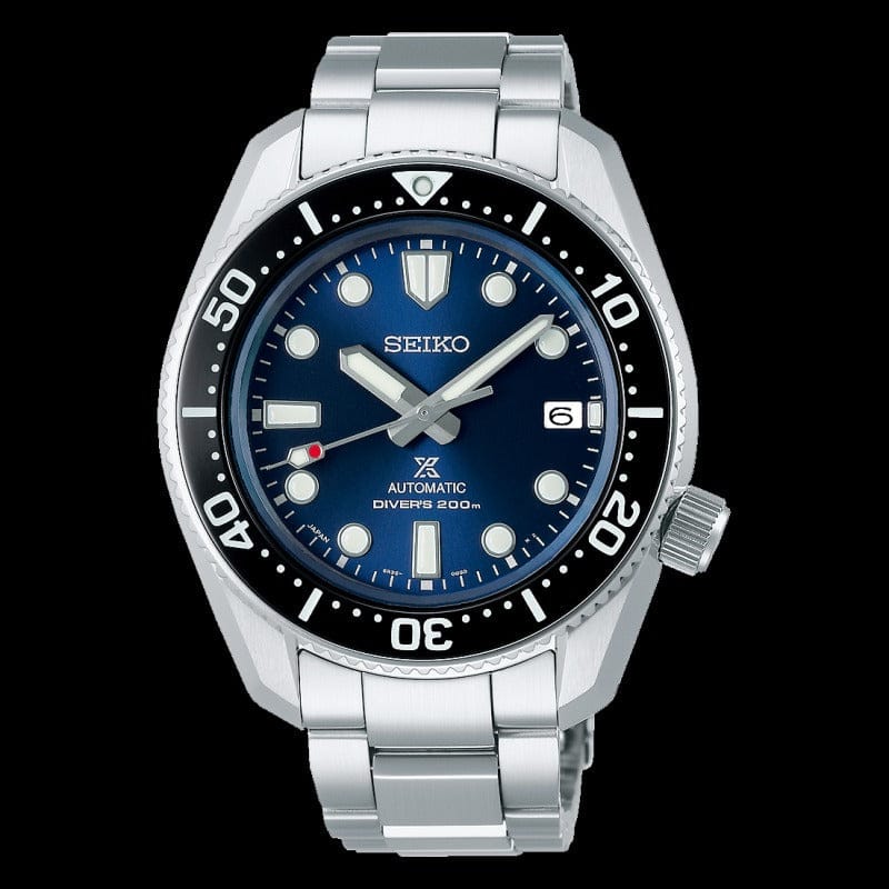 Seiko Prospex Marinemaster Automatic Scuba Divers Blue Dial Silver Steel Strap Watch for Men - SPB187J1