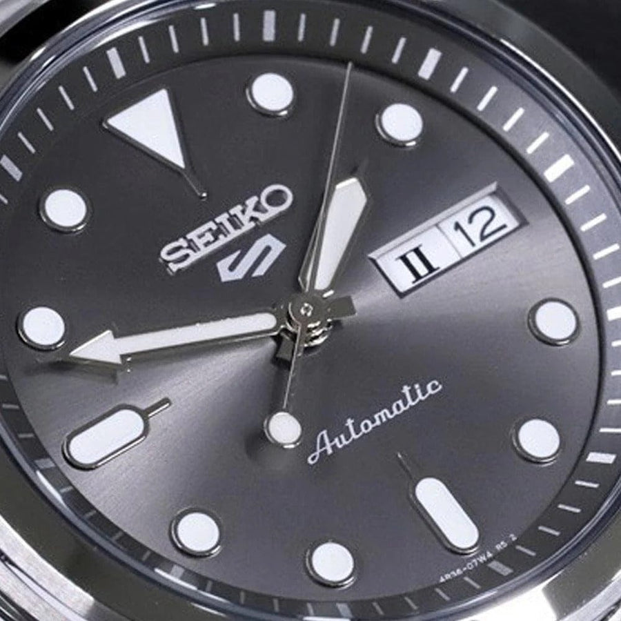 Seiko 5 Sports Automatic Grey Dial Silver Steel Strap Watch for Men - SRPE51K1