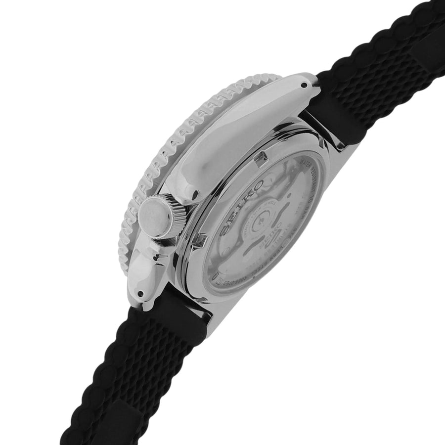 Seiko 5 Sports SKX Automatic Black Dial Black Silicone Strap Watch for Men - SRPD73K2