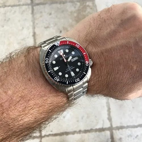 Seiko Prospex Sea Turtle Automatic Black Dial Silver Steel Strap Watch for Men - SRP789K1