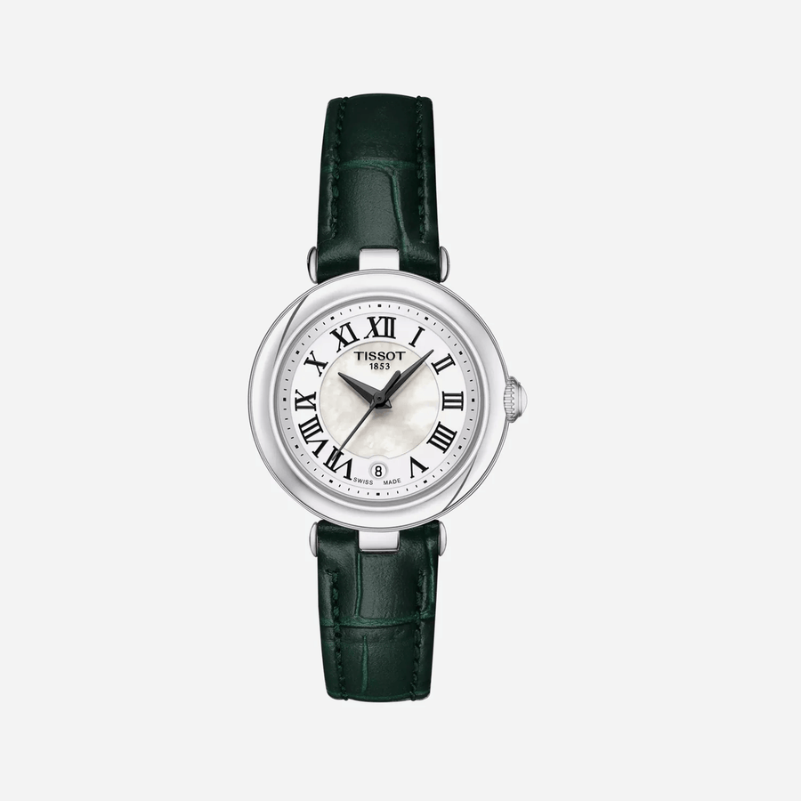 Tissot Bellissima Small Lady Mother of Pearl Dial Green Leather Strap Watch for Women - T126.010.16.113.02