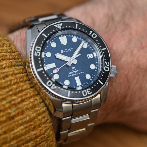 Seiko Prospex Marinemaster Automatic Scuba Divers Blue Dial Silver Steel Strap Watch for Men - SPB187J1