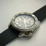 Seiko 5 Sports SKX Automatic Black Dial Black Silicone Strap Watch for Men - SRPD73K2