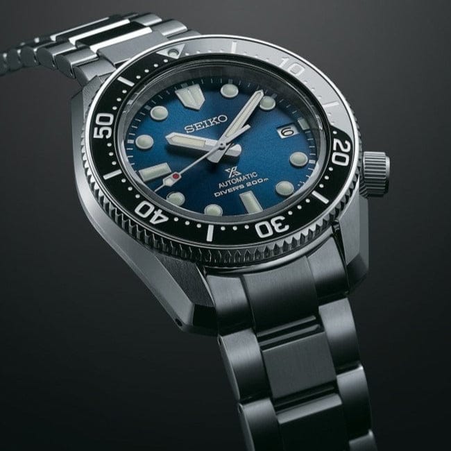Seiko Prospex Marinemaster Automatic Scuba Divers Blue Dial Silver Steel Strap Watch for Men - SPB187J1
