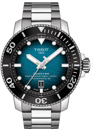 Tissot Seastar 2000 Professional Powermatic 80 Blue Dial Silver Steel Strap Watch for Men - T120.607.11.041.00
