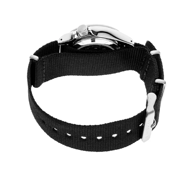 Seiko 5 Sports Automatic Black Dial Black Nylon Strap Watch for Men - SRPE67K1