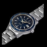Seiko Presage Style60's Automatic Blue Dial Silver Steel Strap Watch for Men - SRPG05J1